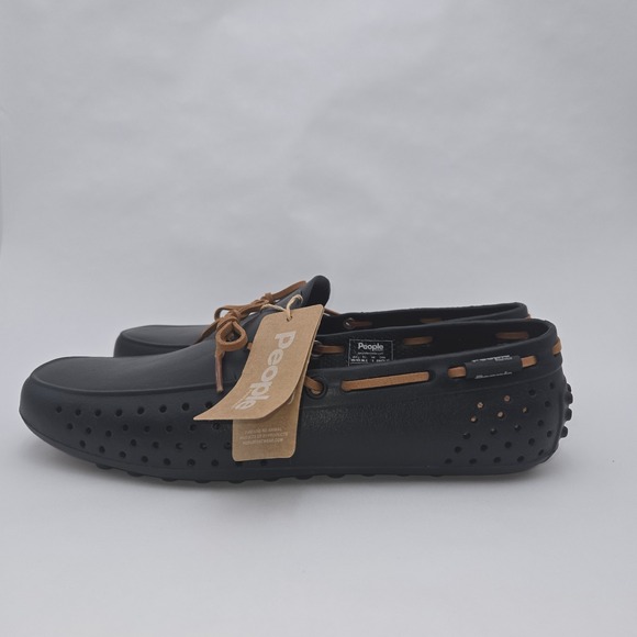 People Footwear Vegan‎ Stanley Loafers Black Tan NWT Lightweight EVA Shoes M6/W8 - Picture 2 of 9